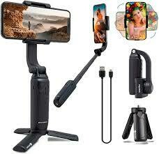 Stabilisateur iPhone 11/X/8/7/6, Samsung Galaxy/Huawei avec Contrôle APP, Rotation de 360°