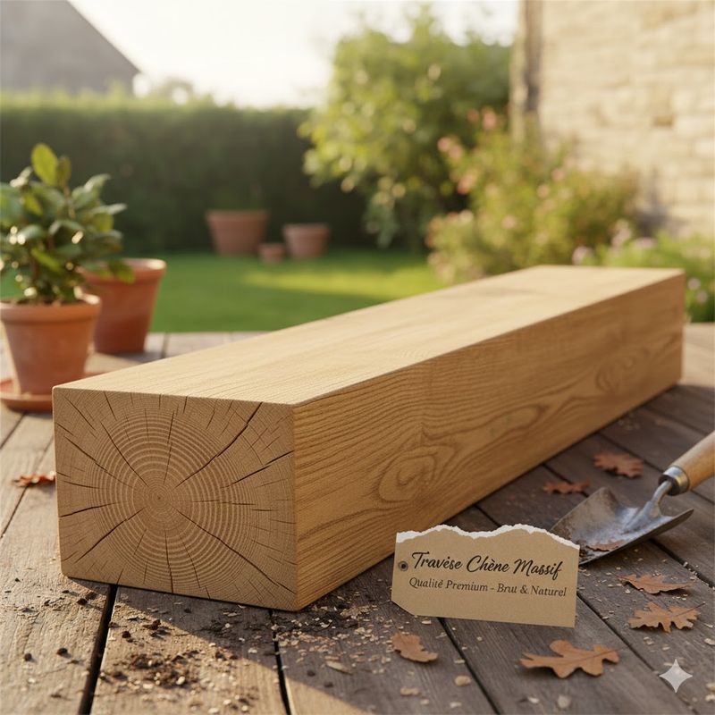 Traverses en chêne massif non traitées