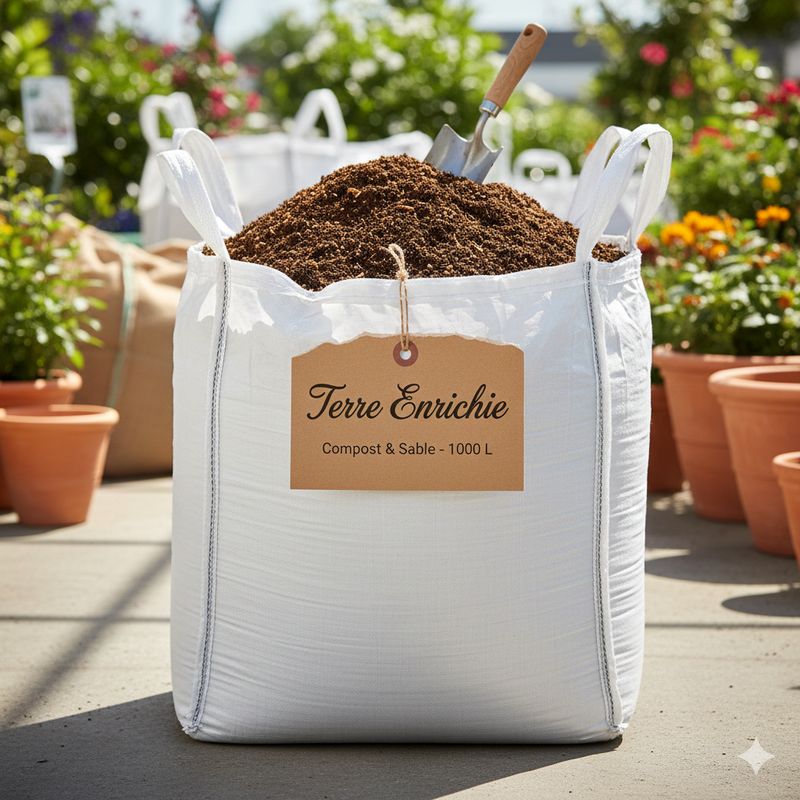 Terre végétale tamisée enrichie en compost et sable