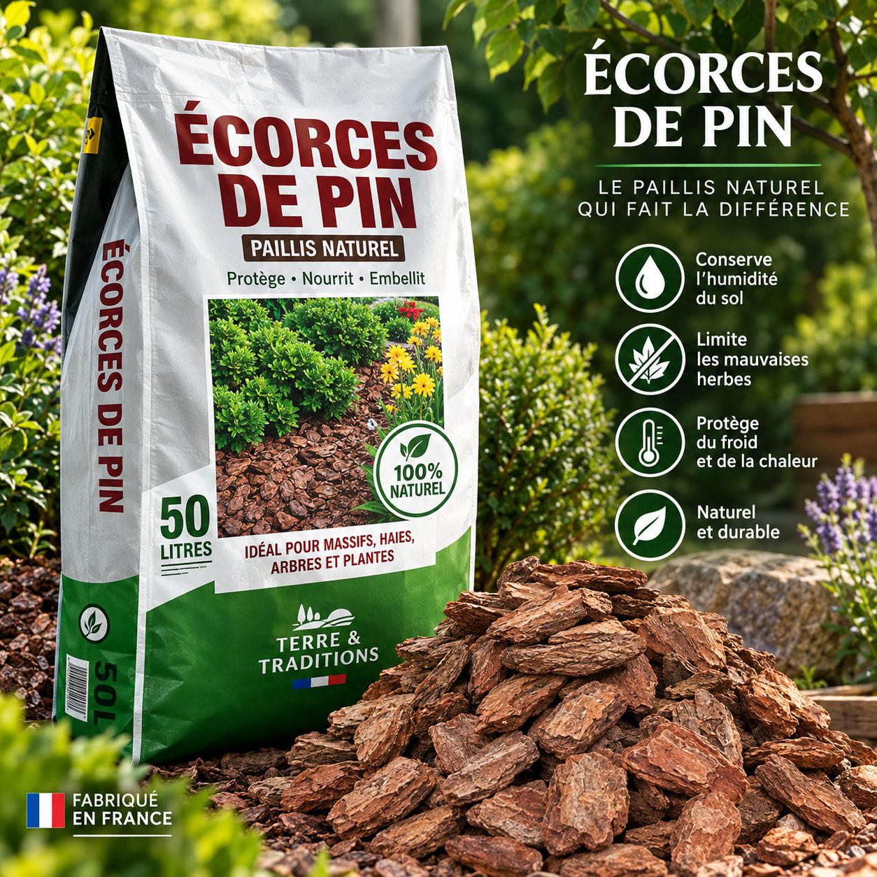 Ecorces de pin maritime 20/40 premium