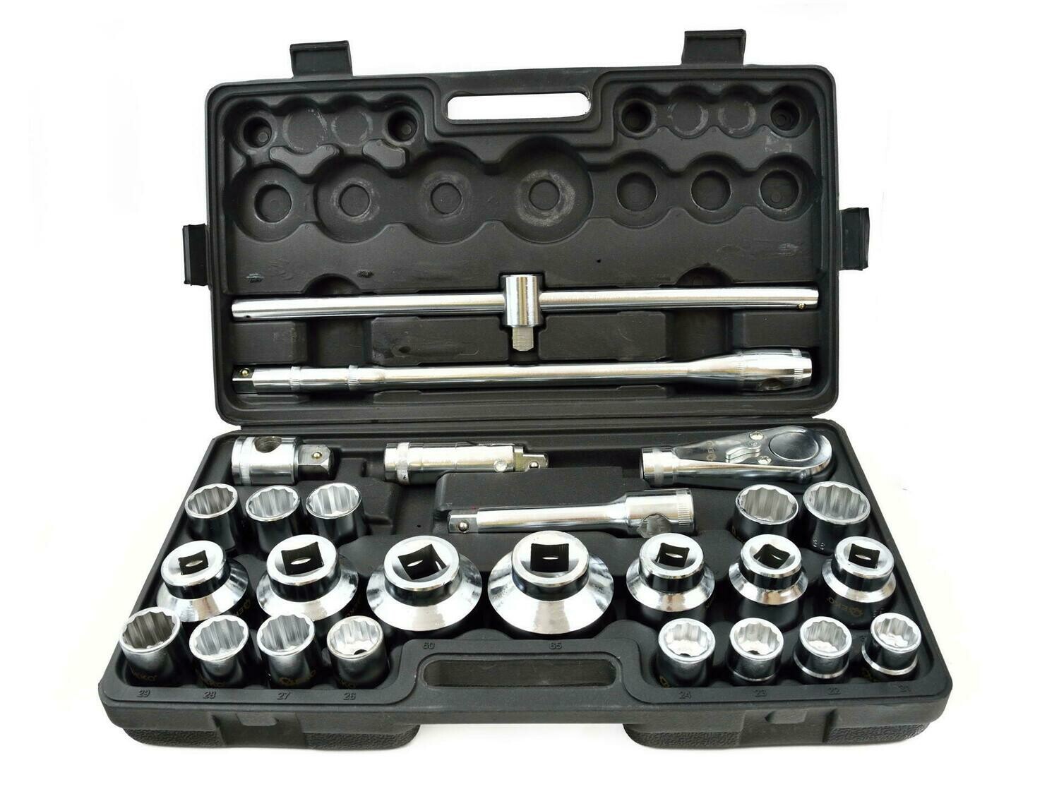 Steckschlüsselsatz, 26 Stk. 3/4 &quot;21-65 12-Punkt