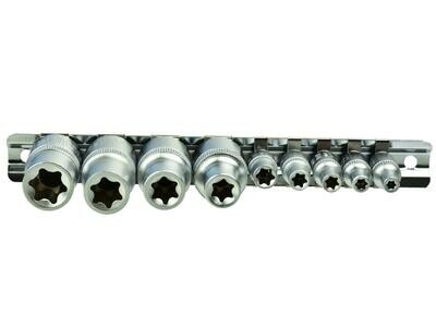 9 Stück E4-16,1 / 4 &amp; 1/2 "Torx-Buchsen an der GEKO-Schiene (20)