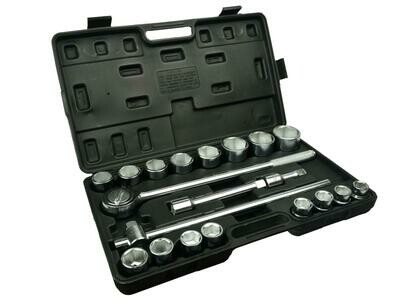 Steckschlüsselsatz 21 Stück 3/4 "Sechskant 19-50 mm / schwarzer Koffer /
