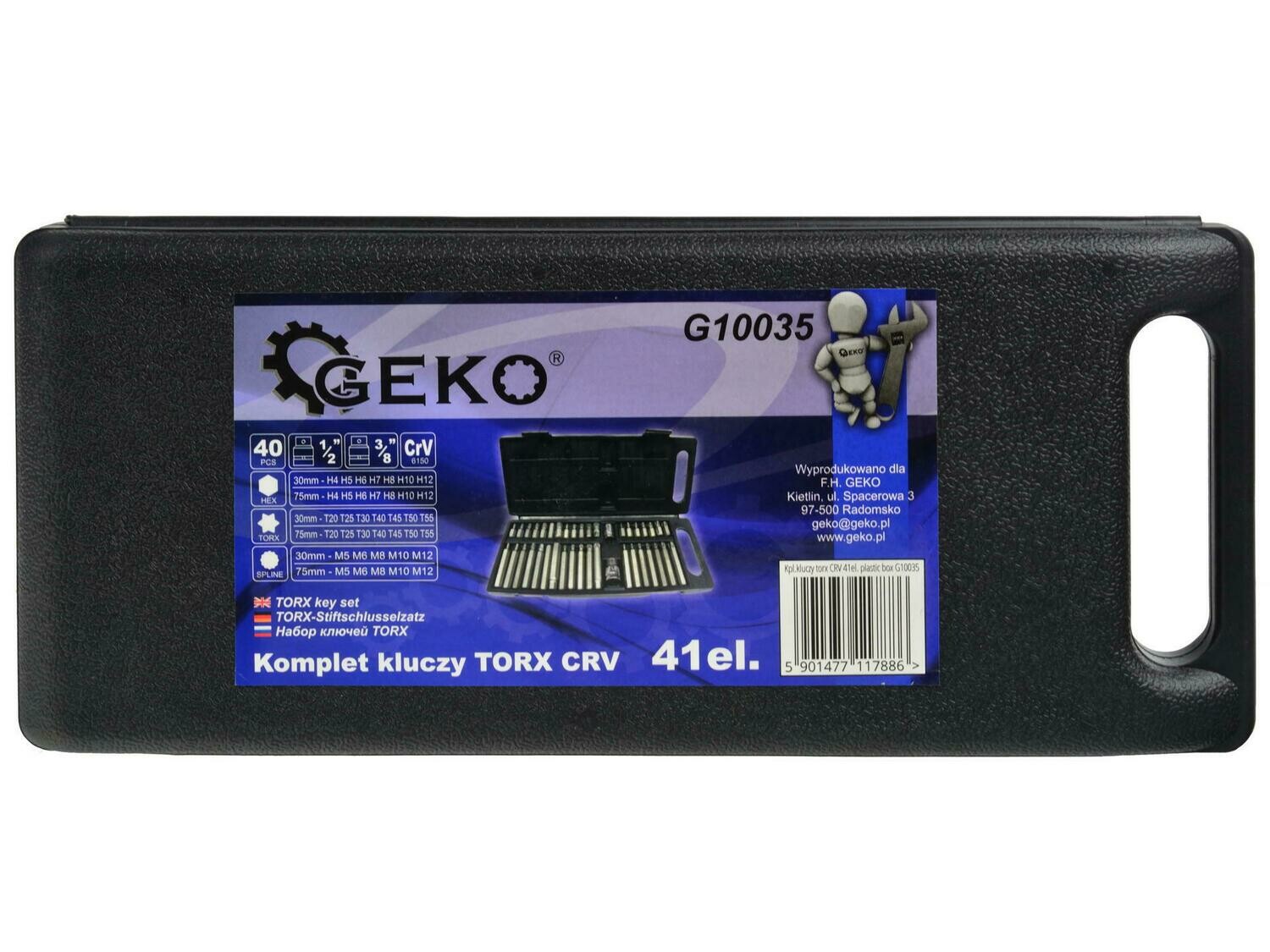 Satz Torx, Vielzahn, Innbussschlüssel CRV 41 Tlg. Plastikbox