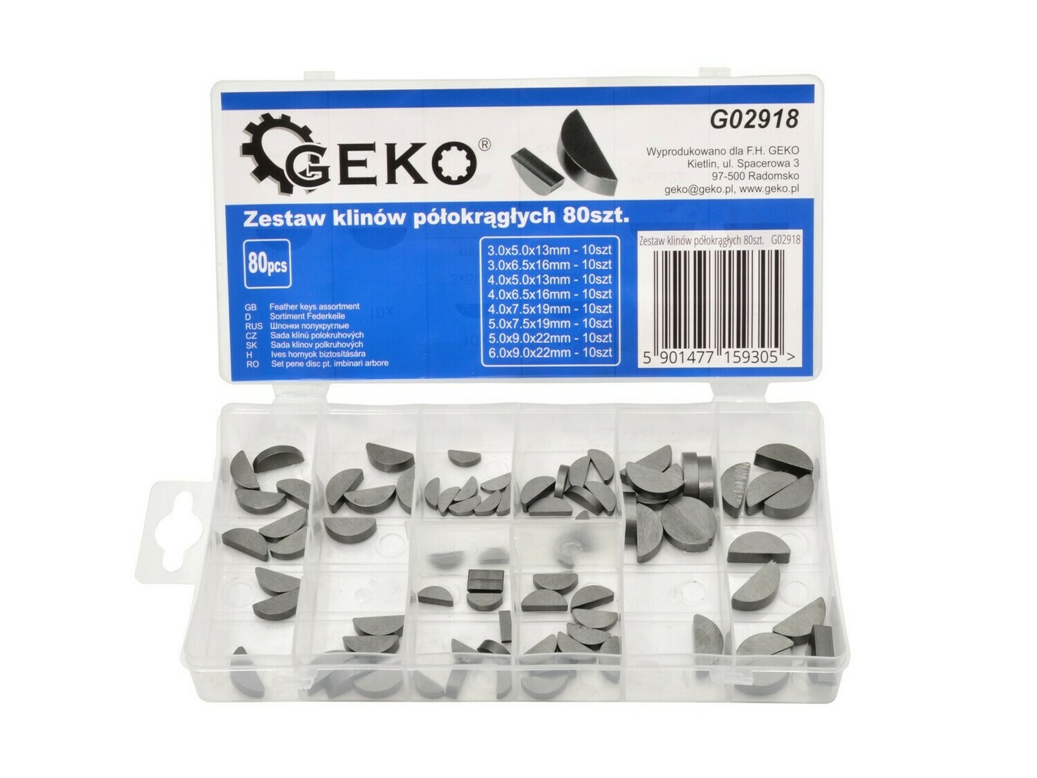 Set Federkeil halbrunde Keile 80 Stk.