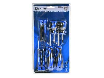 Set mit 8 Schlitzschraubendrehern: 2-6 mm Kreuz: ph0-2 GEKO