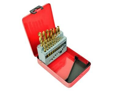 Satz Bohrer 19 Stk. 1-10 mm betitelter Bereich met.box