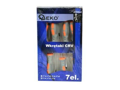 CRV-Schraubendreher, 7 Stück, GEKO (grau-orange) (24)