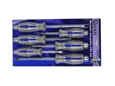 Schlosserschraubendreher CRV 6 Stk. GEKO / Blister / (24/25)
