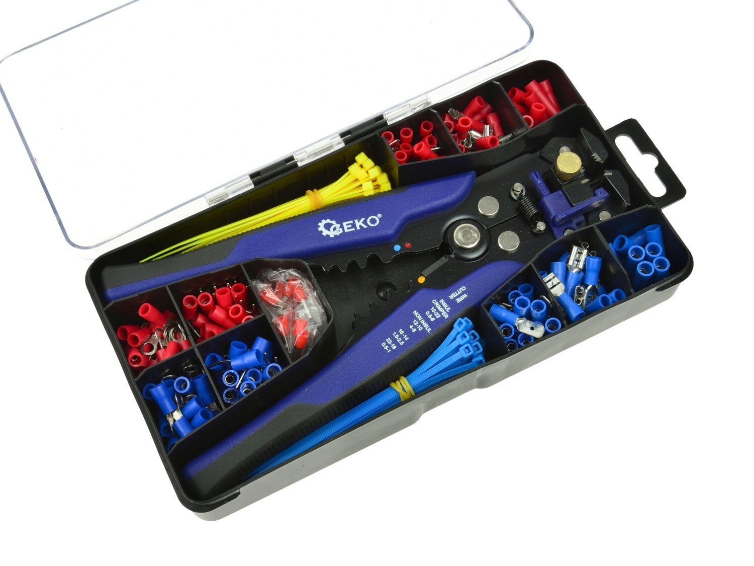 Multifunktionales Abisolierwerkzeug + Satz Steckverbinder und Gurte 260 Stk.