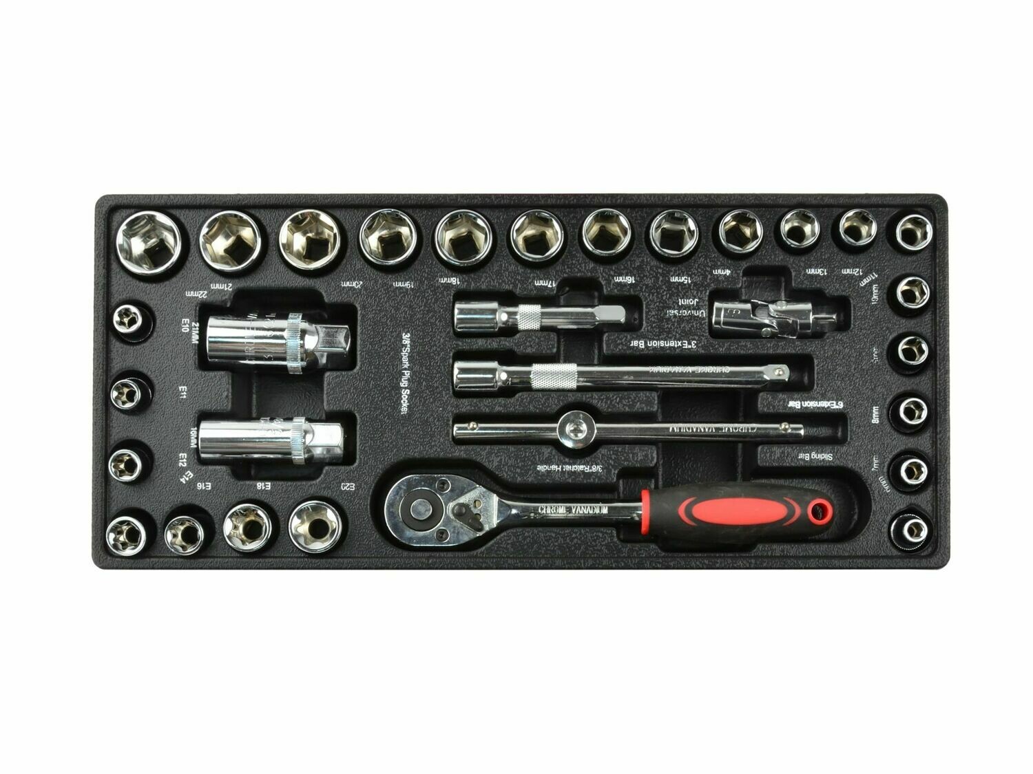 Einsatz - 3/8 &quot;8-22 mm CRV-Ratschensteckdosensatz (5)
