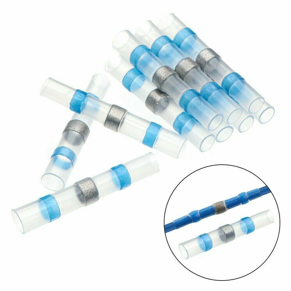 50x Lötverbinder Schrumpfverbinder blau