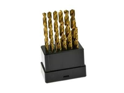 Satz Bohrer 19 Stk. 1-10 mm, titanbeschichtet, Kunststoffbox