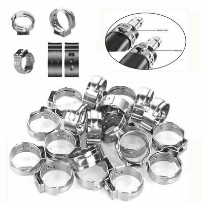 180pcs Ohr Schlauchschellen Edelstahl Sortiment Schlauchklemmen Set KFZ Verzinkt