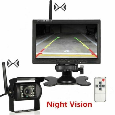 Rückfahrkamera Set mit 7" LCD Monitor Funk Kabellos 12V