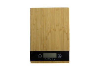 Küchenwaage Bambus 5kg LCD 23x16cm