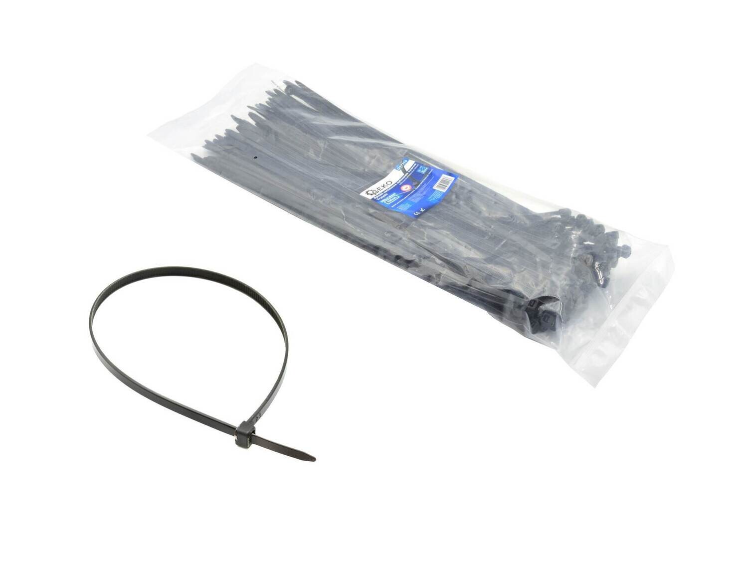 Schwarze Nylon-Kabelbinder 450x4,8mm UV 100 Stück