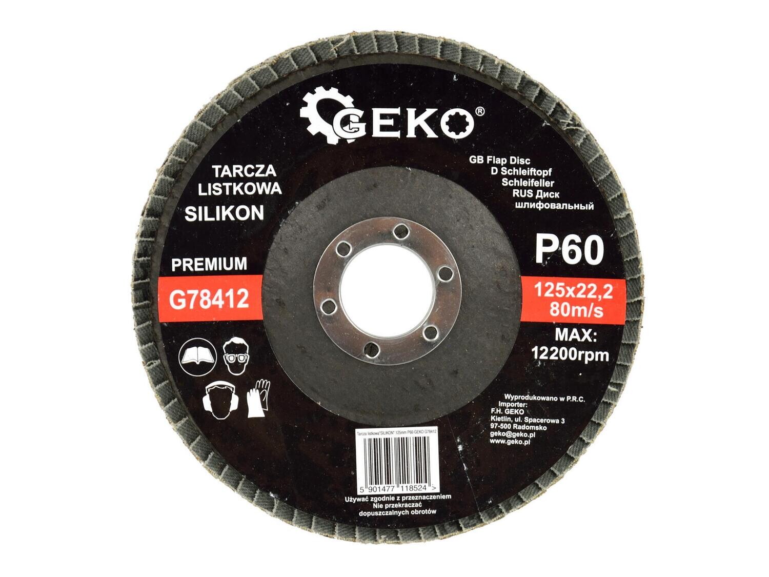 10 Stk. Fächerscheibe &quot;SILIKON&quot; 125mm P60 GEKO PREMIUM