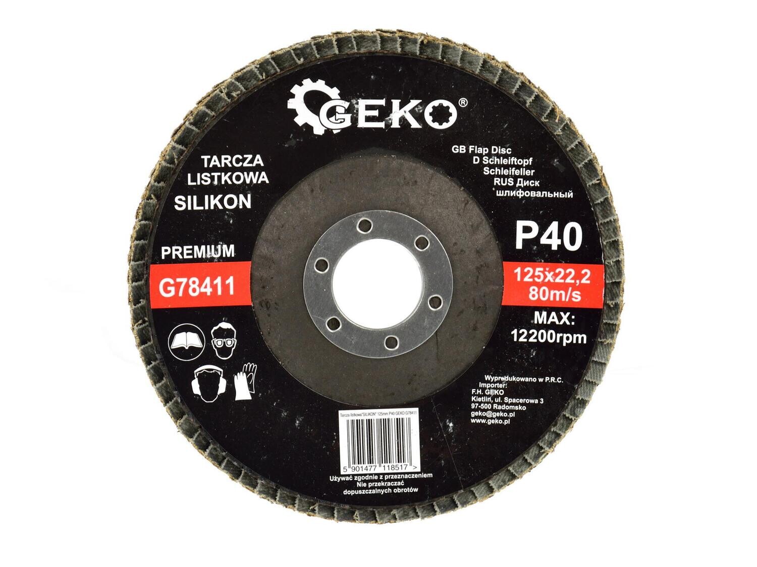 10 Stk. Fächerscheibe &quot;SILIKON&quot; 125mm P40 GEKO PREMIUM