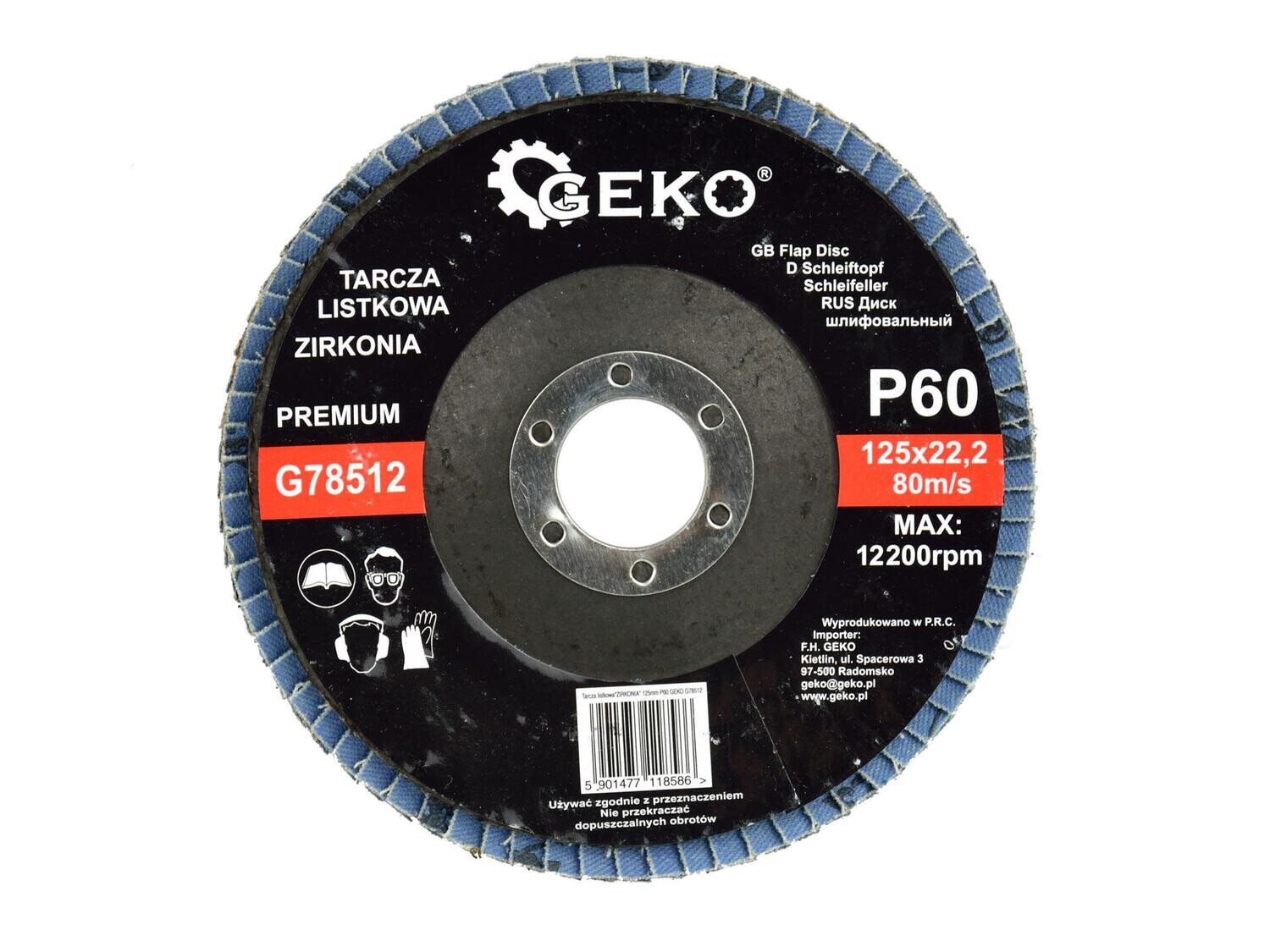 10 Stk. Fächerscheibe &quot;CYRKON&quot; 125mm P60 GEKO PREMIUM