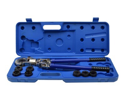 Hydraulisches Crimpwerkzeug zum Crimpen von PEX-AL-PEX-Kupplungen + 8 Matrizen