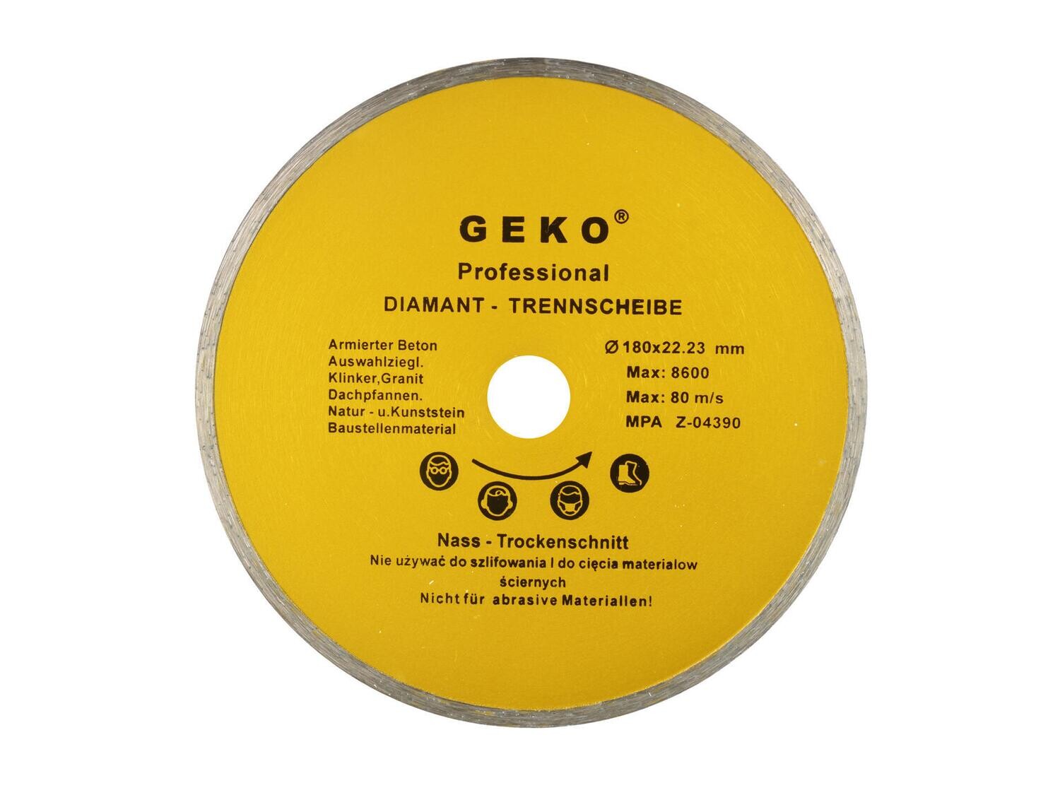 Diamant Schild. 180mmx22,23 Voll GEKO