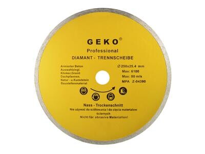 Diamant Schild. 250 mm 25,4 mm Voll GEKO PROFI