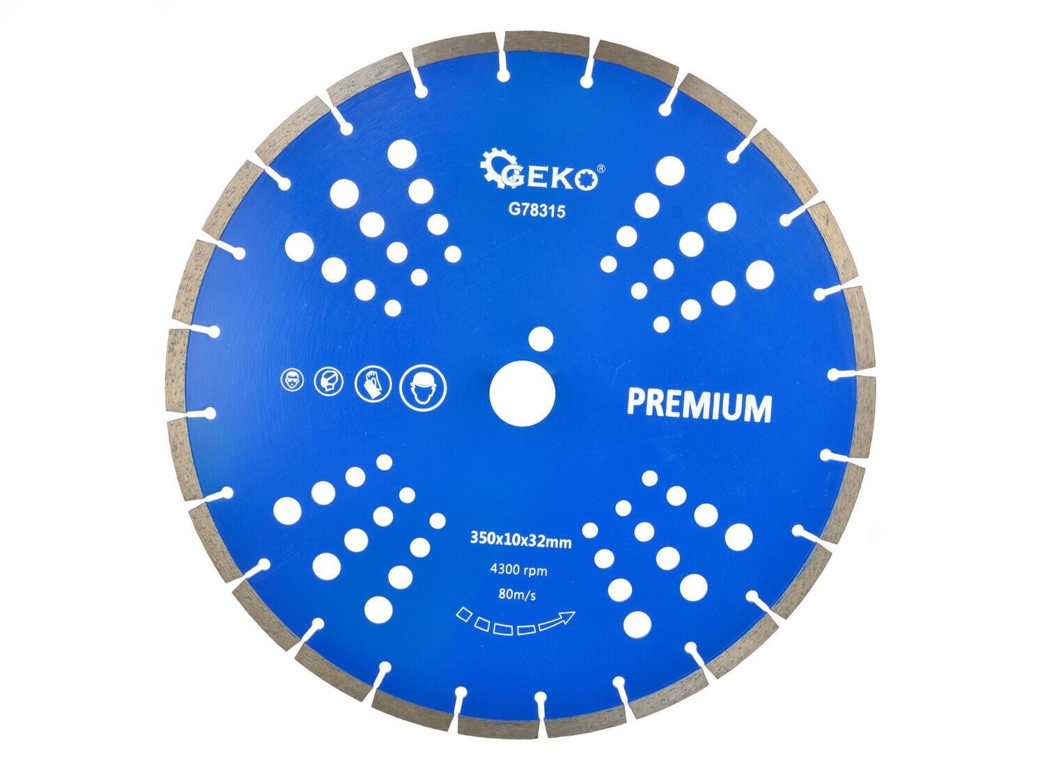 Schirmdurchmesser 350x10x25,4mm Segment. GEKO PREMIUM per Laser