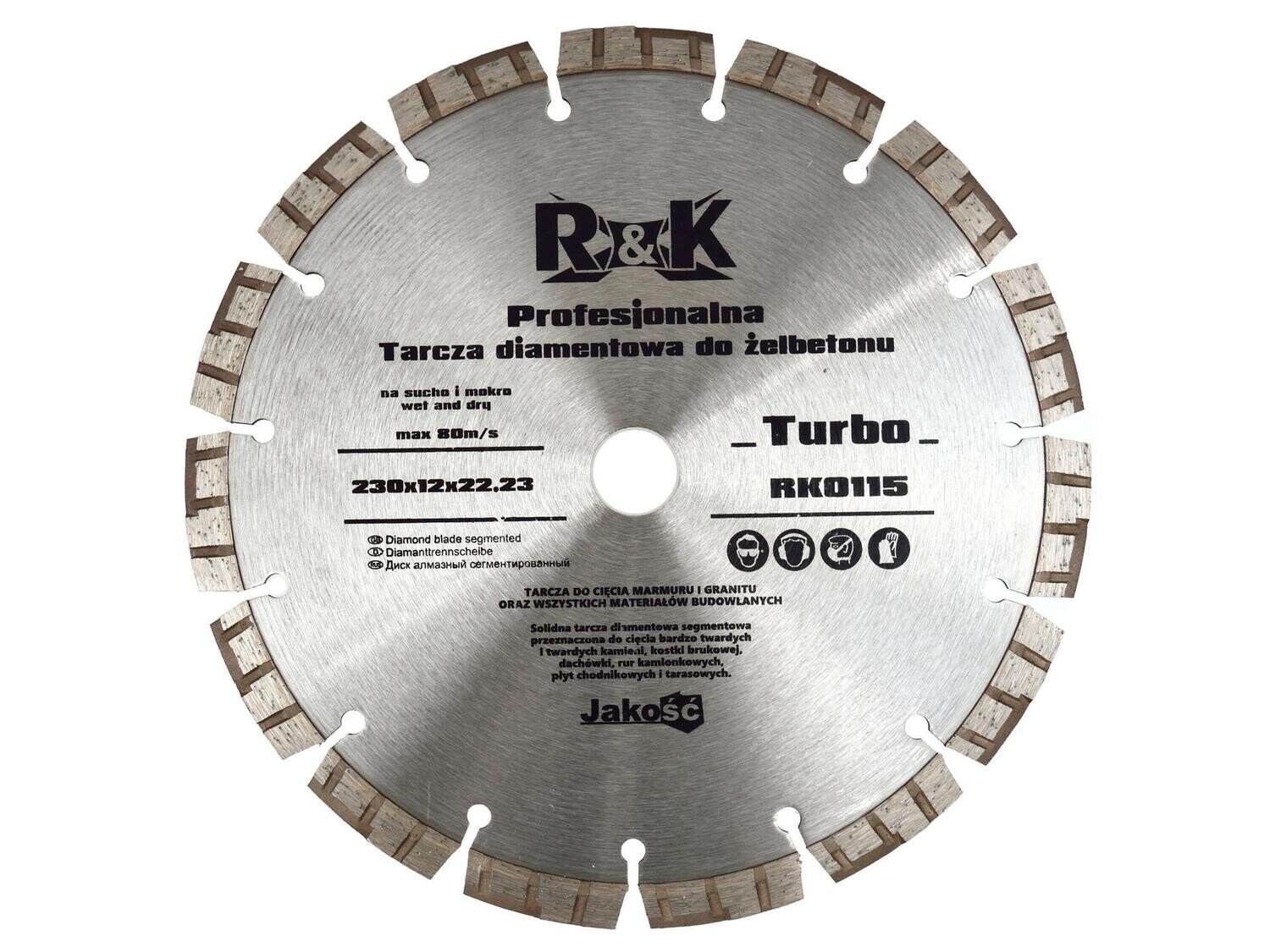 Diamant Schild. für Stahlbeton 230x12x22,23mm Turbo Professional R&K