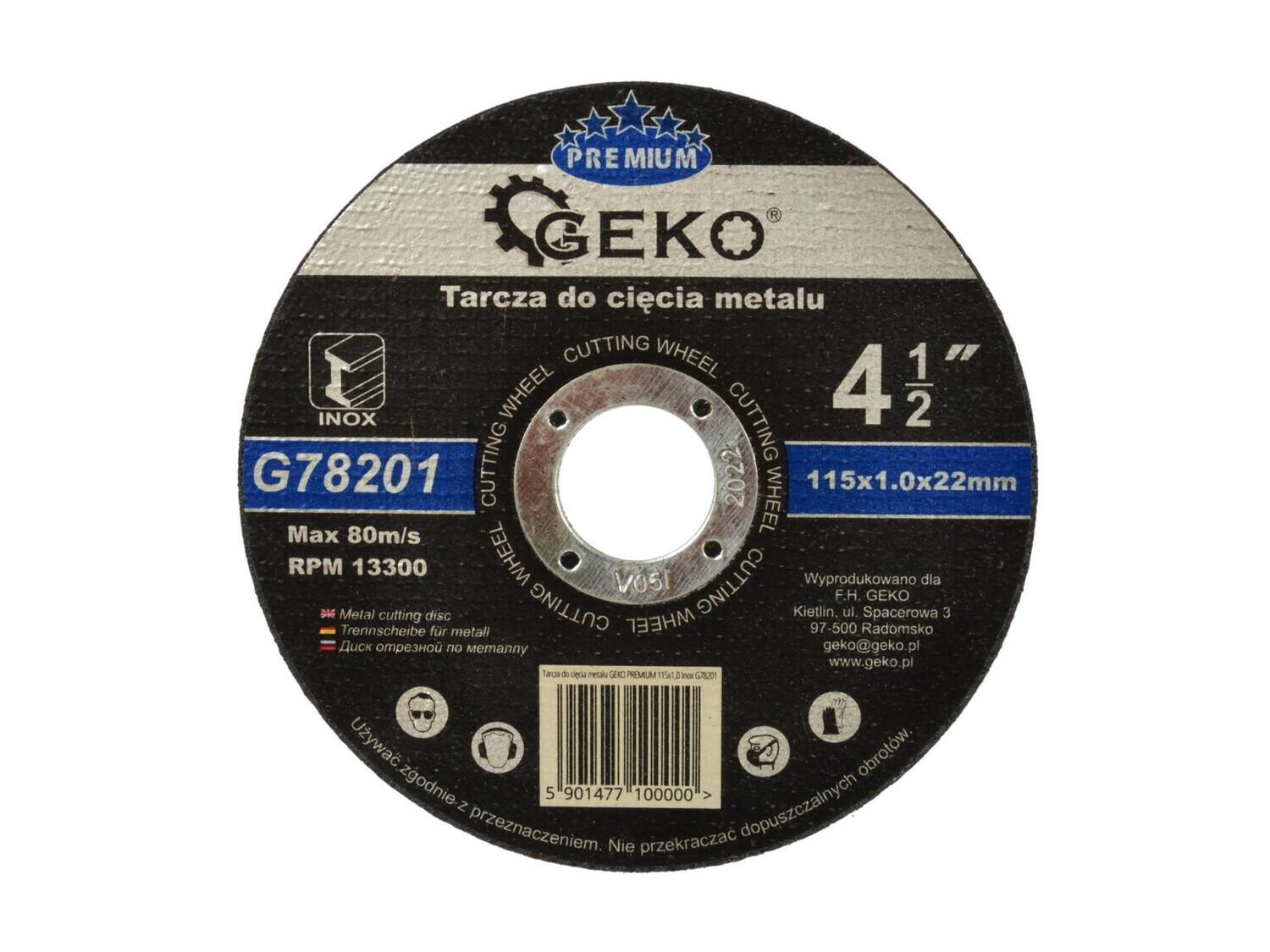 10 Stk. Metalltrennscheibe GEKO PREMIUM 115x1,0 Inox