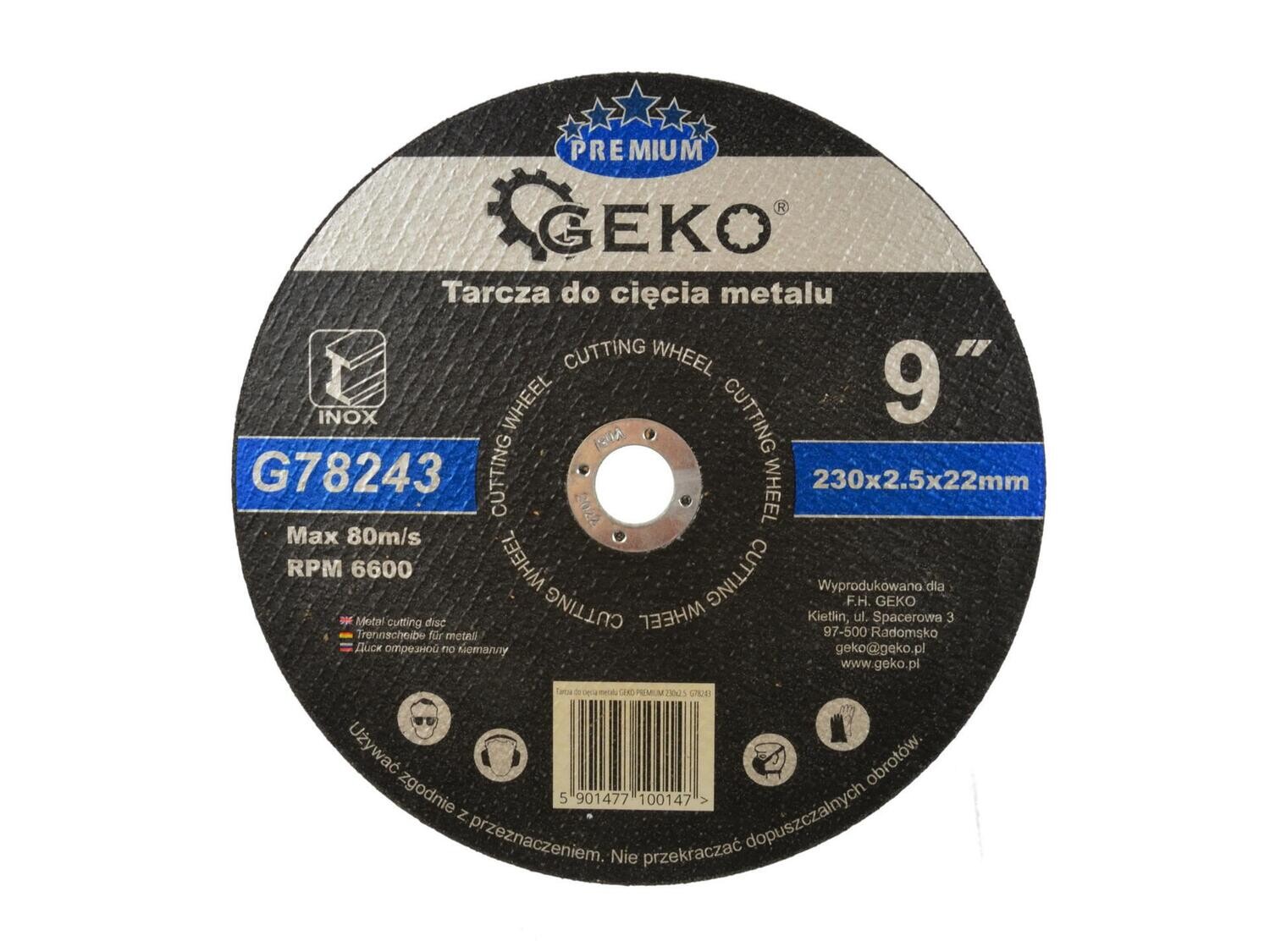 5 Stk. Metalltrennscheibe GEKO PREMIUM 230x2,5 Inox