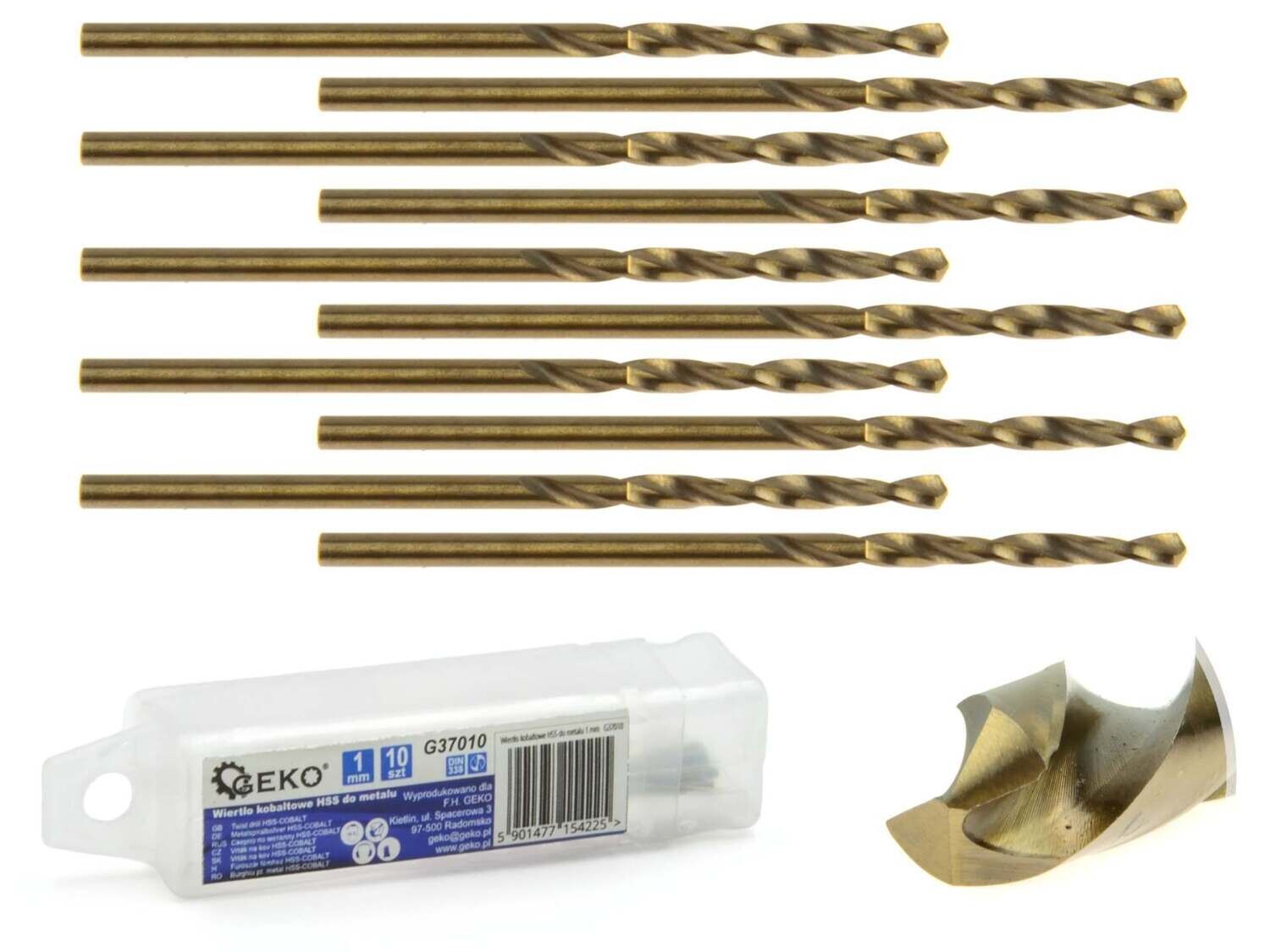 10 Stk. HSS-Kobaltbohrer für Metall 1 mm