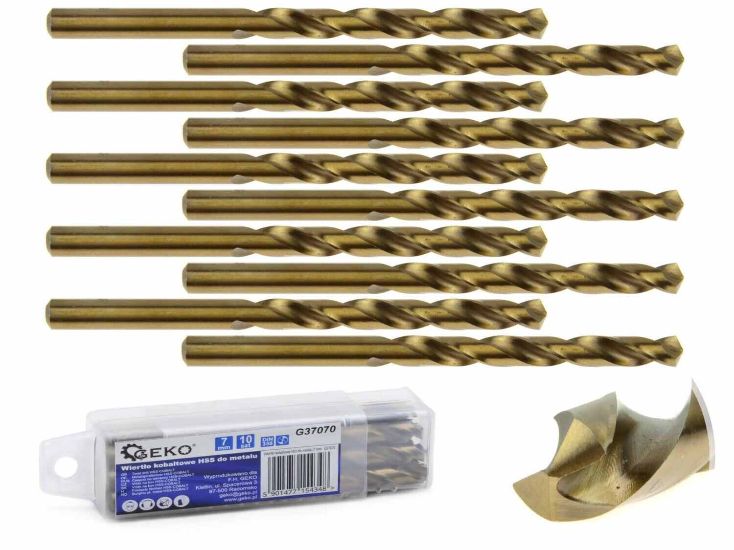 10 Stk. HSS-Kobaltbohrer für Metall 7 mm