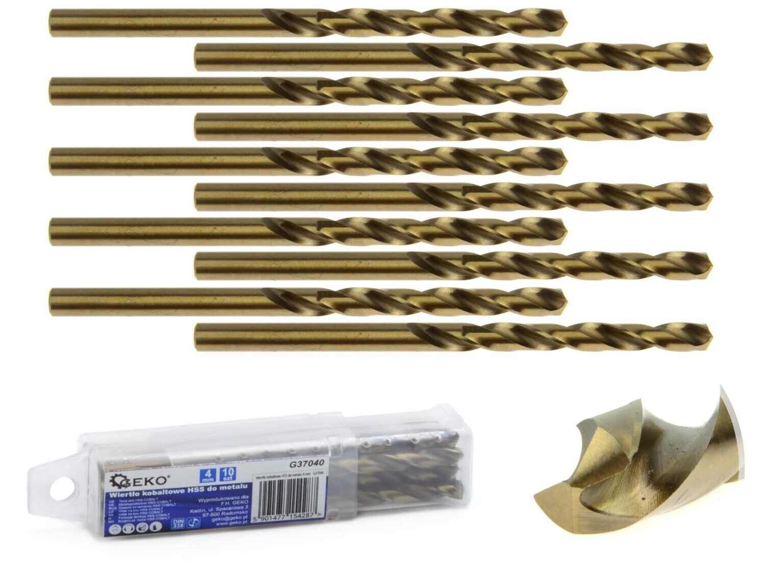 10 Stk. HSS-Kobaltbohrer für Metall 4 mm