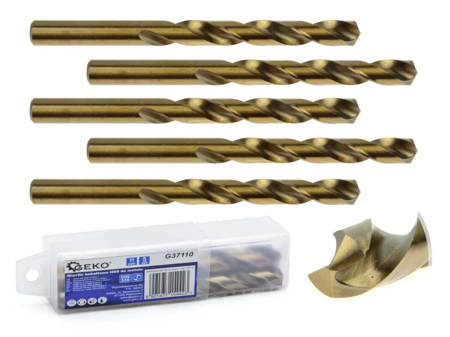 5 Stk. HSS-Kobaltbohrer für Metall 11 mm