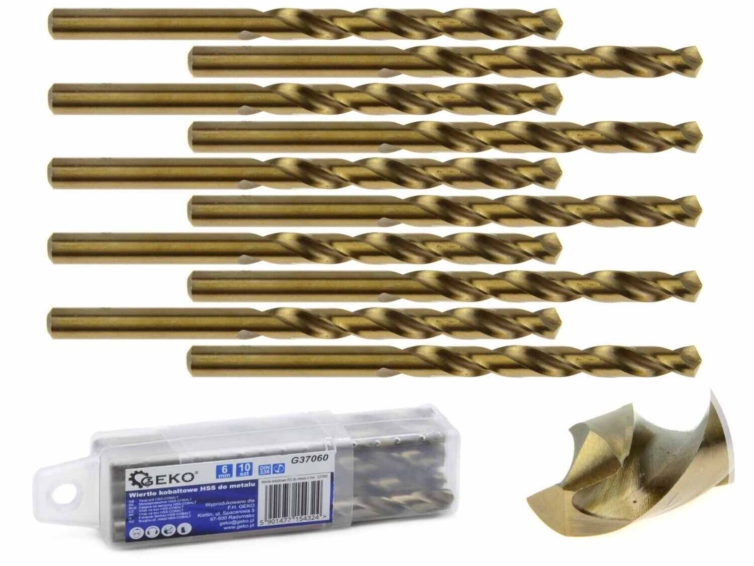 10 Stk. HSS-Kobaltbohrer für Metall 6 mm