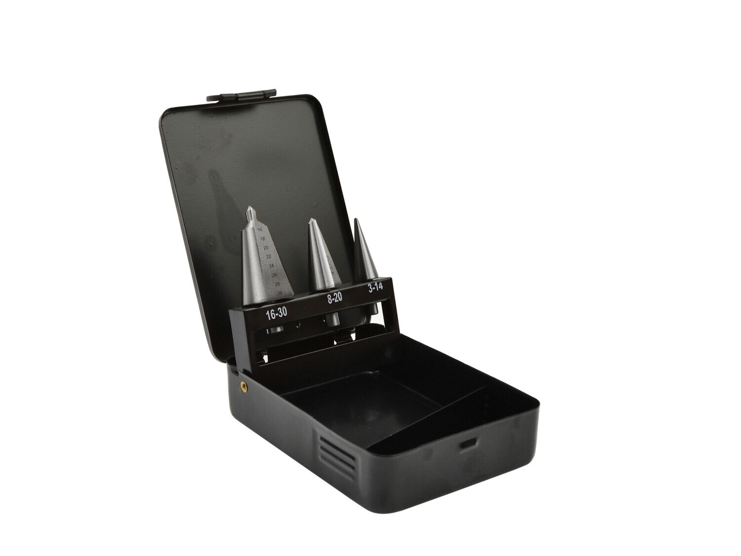 Stufenloses Bohrer-Set 3-tlg. 3-30mm (Metallbox)