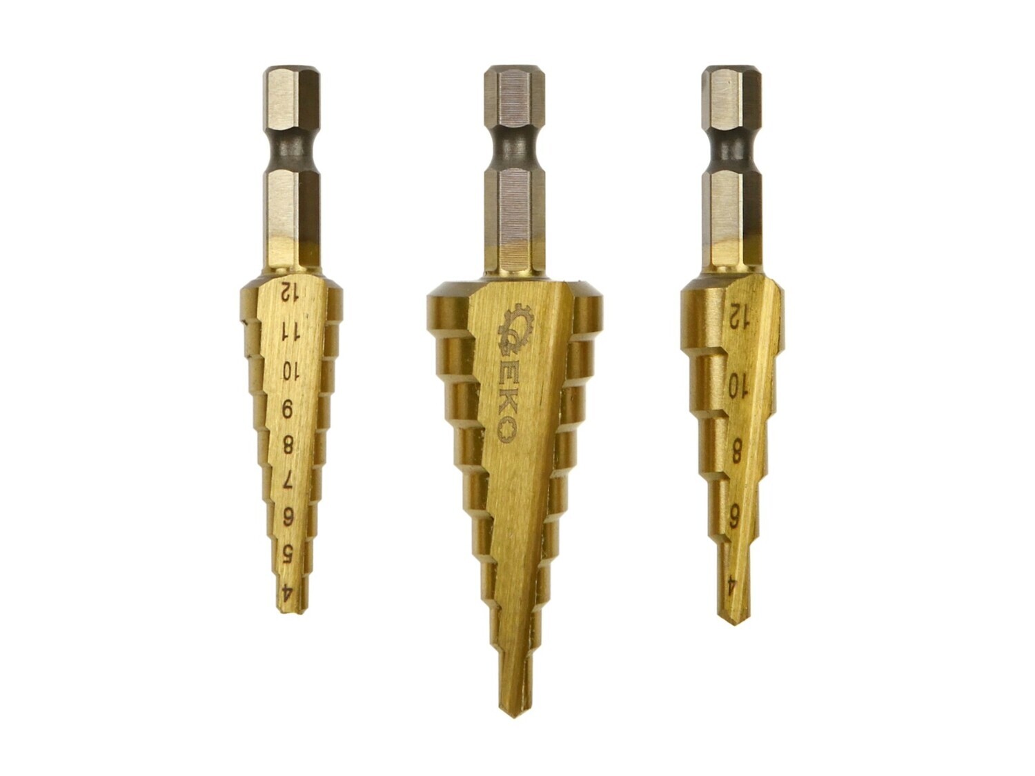 Satz konische Bohrer 1/4&quot; Hex 3-tlg. (3-12.4-12.4-20mm)
