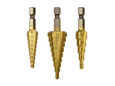 Satz konische Bohrer 1/4&quot; Hex 3-tlg. (3-12.4-12.4-20mm)