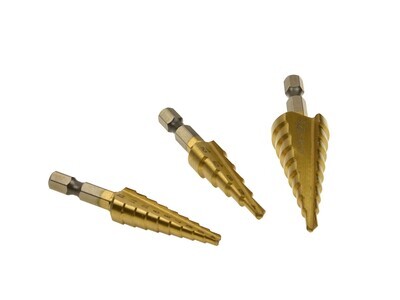 Satz konische Bohrer 1/4" Hex 3-tlg. (3-12.4-12.4-20mm)