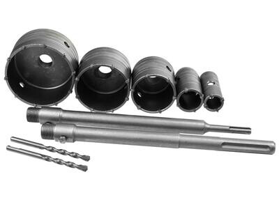 Fräser Set für Mauerwerk 9-tlg. (30,40,65,80,100mm + 2 Adapter)