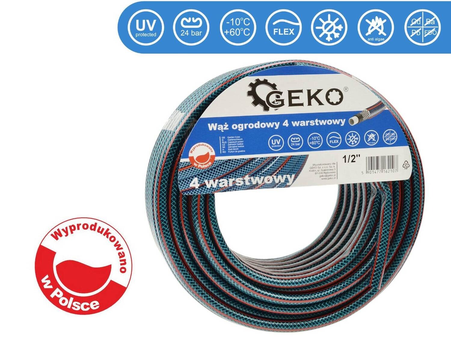 Gartenschlauch 4 Lagen 1/2&quot; 30m GEKO NEU