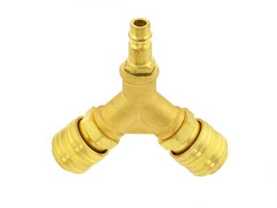 Pneumatischer T-Verteiler mit 1/2" Kupplungen