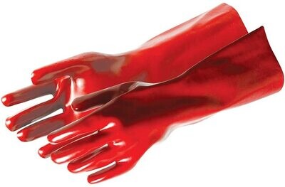 Rote PVC-Schutzhandschuhe, lange Ausführung