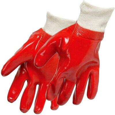 Rote PVC-Schutzhandschuhe