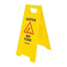 Warnschild „Vorsicht, nasser Fußboden“, A-förmig