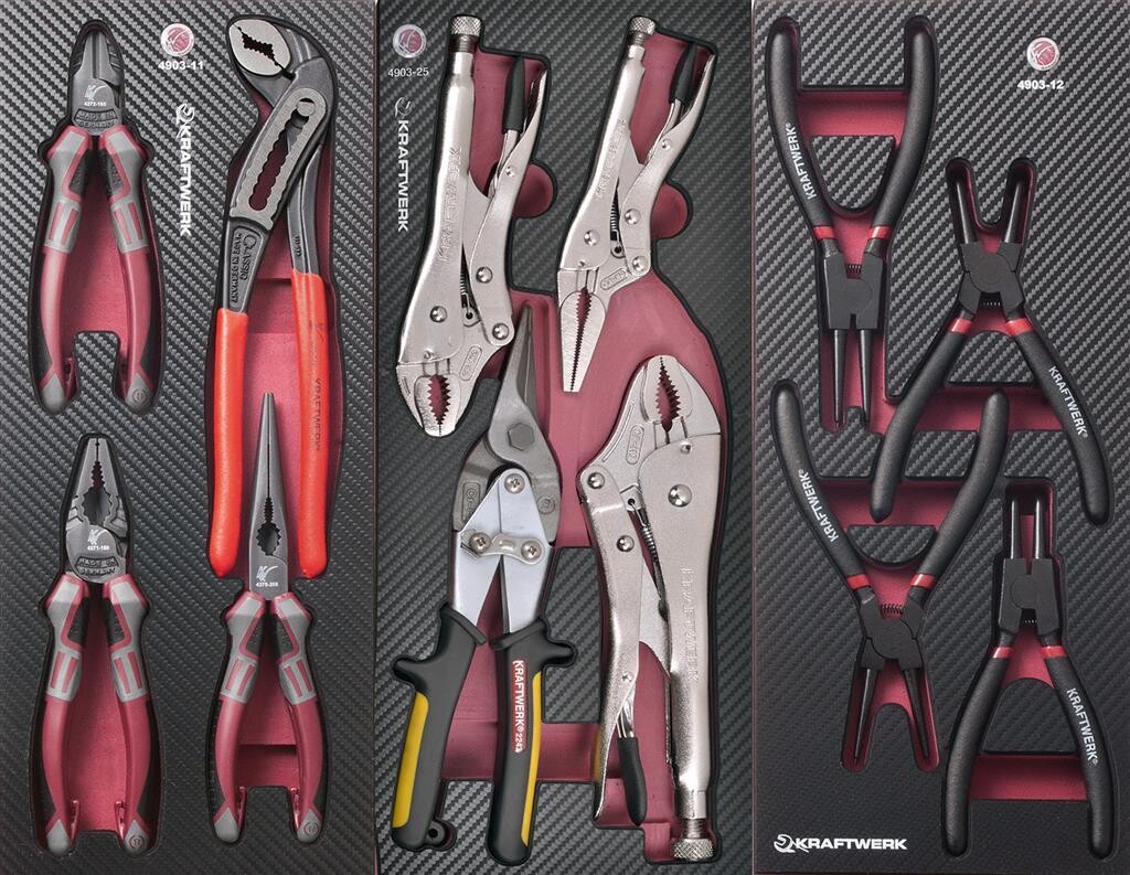 HIGHTECH - , GRIP- UND SEEGERRINGZANGEN + BLECHSCHERE, 12-TL