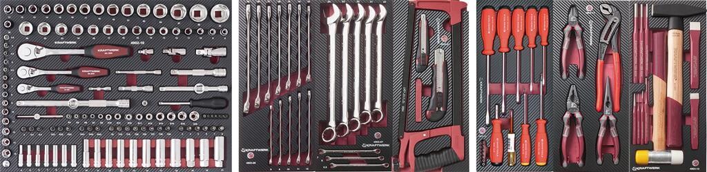WERKZEUG-SATZ, EVA, 1/4&quot;+ 3/8&quot;+ 1/2&quot;, PB+HT, 194-TLG.