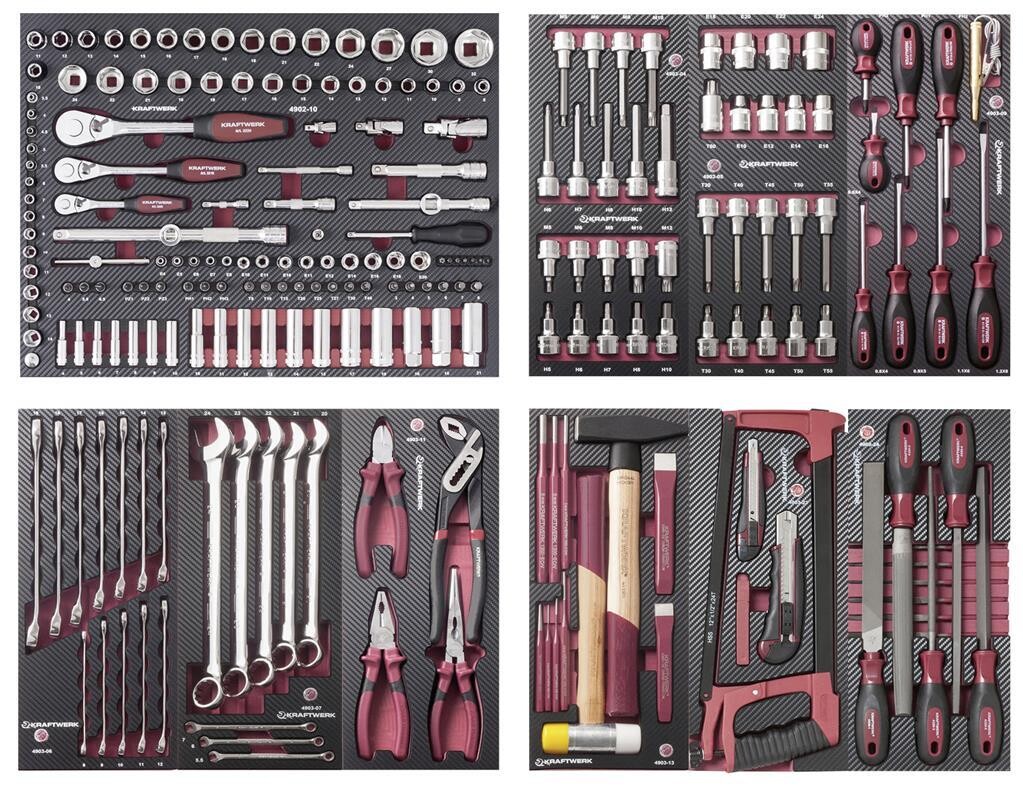 WERKZEUG-SATZ, EVA 1/4&quot;+ 3/8&quot;+ 1/2&quot;, 236-TLG.