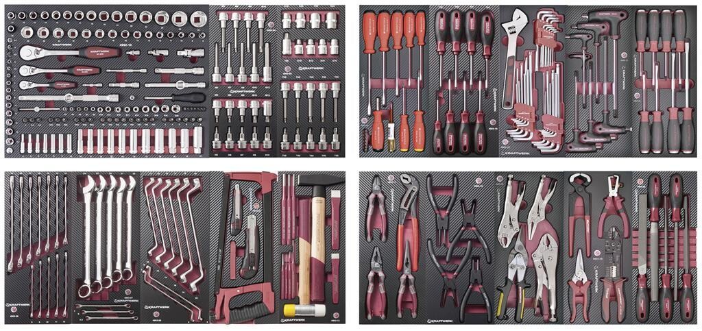 WERKZEUG-SATZ, EVA 1/4&quot;+ 3/8&quot;+ 1/2&quot;, PB+HT, 315-TLG.